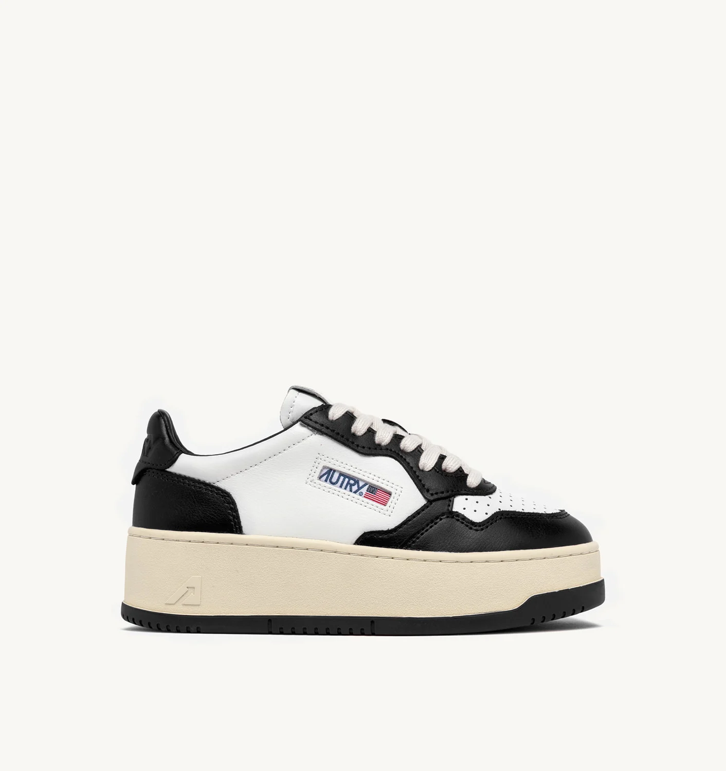Sneakers Autry Platform Donna in Pelle Bianca e Nera art. PTLW WB01 - immagine 1