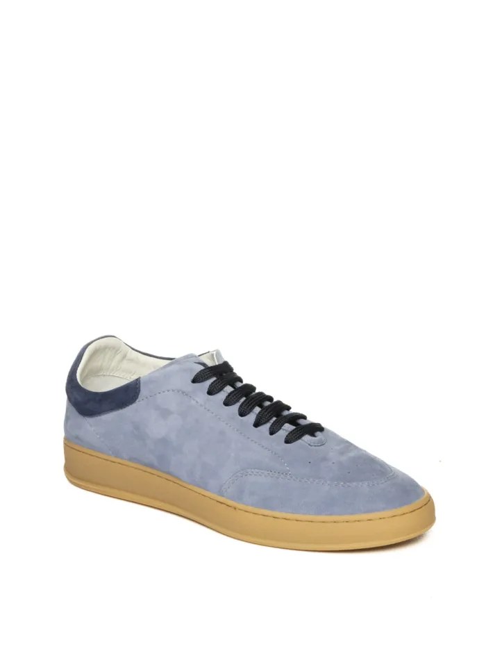 Sneakers Uomo Soldini In Pelle Scamosciata Azzurra art. Hobbes, foto 2 di 3