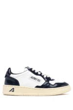 Sneakers Autry Medalist Donna in Pelle e Vernice Bicolor Bianco e Blu Notte art. AULW RT06