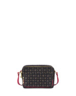 Borsa A Tracolla Pollini Heritage in Pelle Nera con Dettagli Rossi E Tasca Con Cerniera Frontale art. TE8535PP0MQ1100B