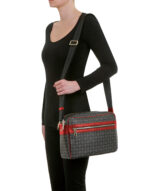 Tracolla Nera e Dettagli Rossi con doppia cerniera Pollini Heritage Art TE8402PP02Q1100B - immagine 4