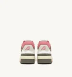 Sneaker Donna Autry CLC Low in Pelle Bianca con dettagli Verde Militare art. ROLW MC03 - immagine 5