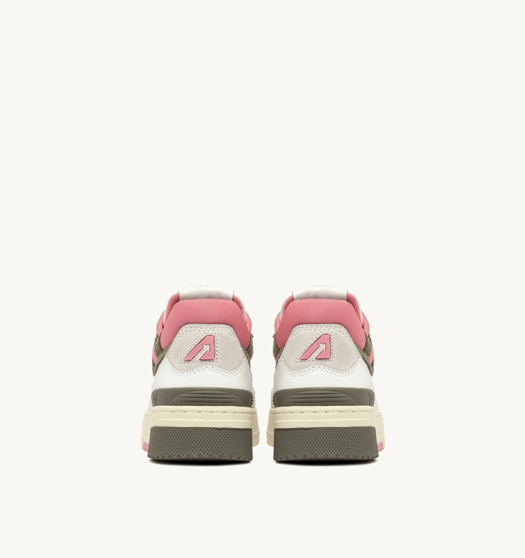 Sneaker Donna Autry CLC Low in Pelle Bianca con dettagli Verde Militare art. ROLW MC03 - immagine 5
