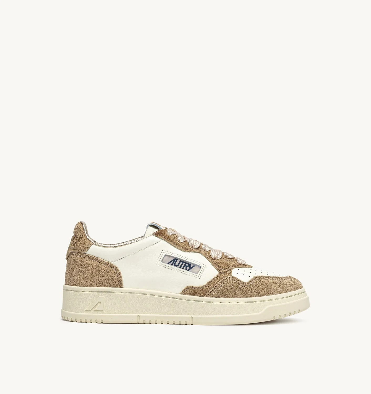 Sneakers Autry Donna In Pelle Avorio e Camoscio Glitter Beige art. AULW TA03 - immagine 1