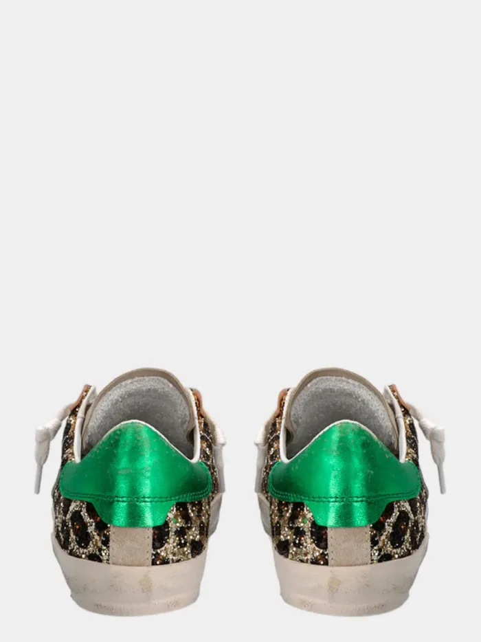 Sneakers Donna Philippe Model Paris Prsx In Paillettes Leopardo Lingetta Camoscio Spoiler Verde art. PRLD GLM1, foto 4 di 5