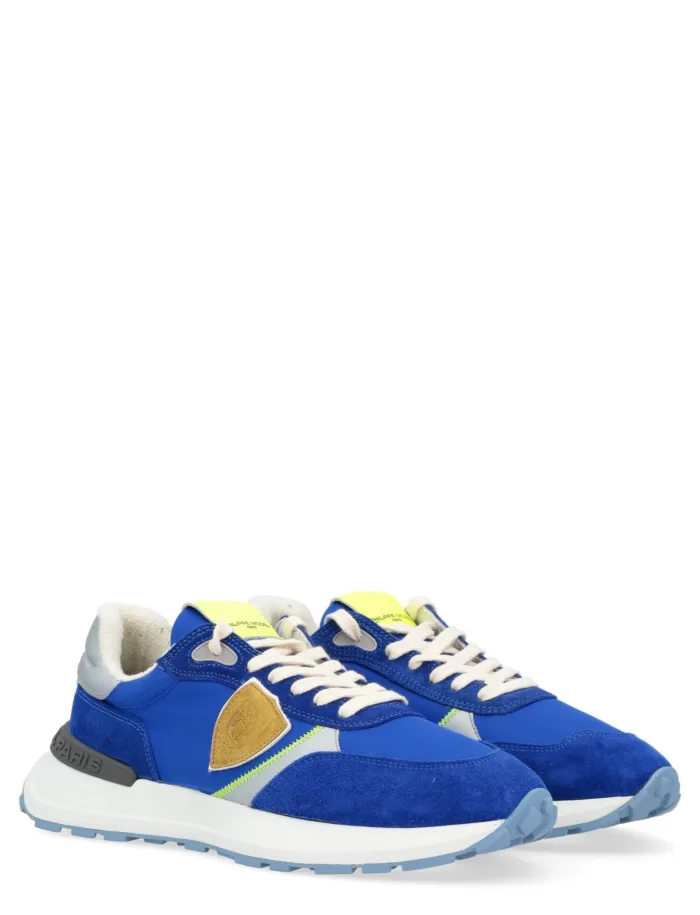 Sneakers Uomo Philippe Model Antibes In Tessuto e Camoscio Blu Spoiler Silver cod. ATLU WS04, foto 2 di 5
