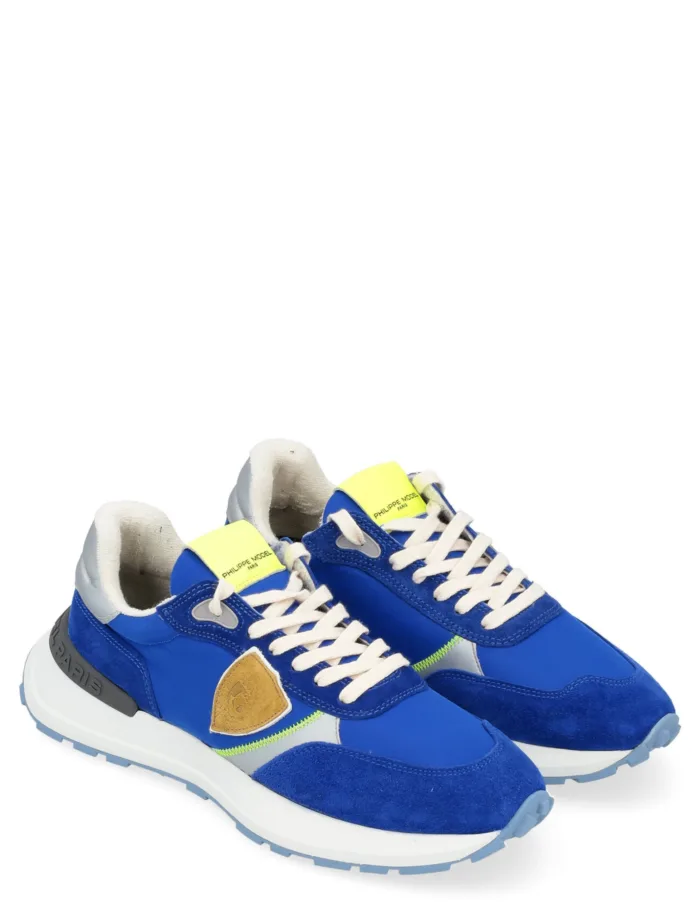 Sneakers Uomo Philippe Model Antibes In Tessuto e Camoscio Blu Spoiler Silver cod. ATLU WS04, foto 4 di 5