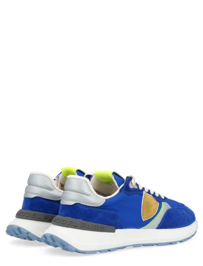 Sneakers Uomo Philippe Model Antibes In Tessuto e Camoscio Blu Spoiler Silver cod. ATLU WS04, foto 3 di 5