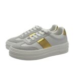 Sneakers Pollini in Vitello Bianco e Dettagli Oro art. SA15055G0NXA210A - immagine 5