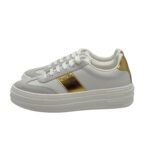 Sneakers Pollini in Vitello Bianco e Dettagli Oro art. SA15055G0NXA210A - immagine 4
