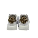 Sneakers Donna Philippe Model Paris In Pelle Bianca Spoiler Leopardato art. BTLD VA01 - immagine 6