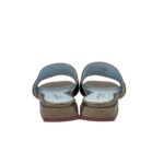 Ciabatta Lorenzo Mari In Pelle Platino Fibbia Oro Tacco 3 cm art. Samu Mag 37 - immagine 6