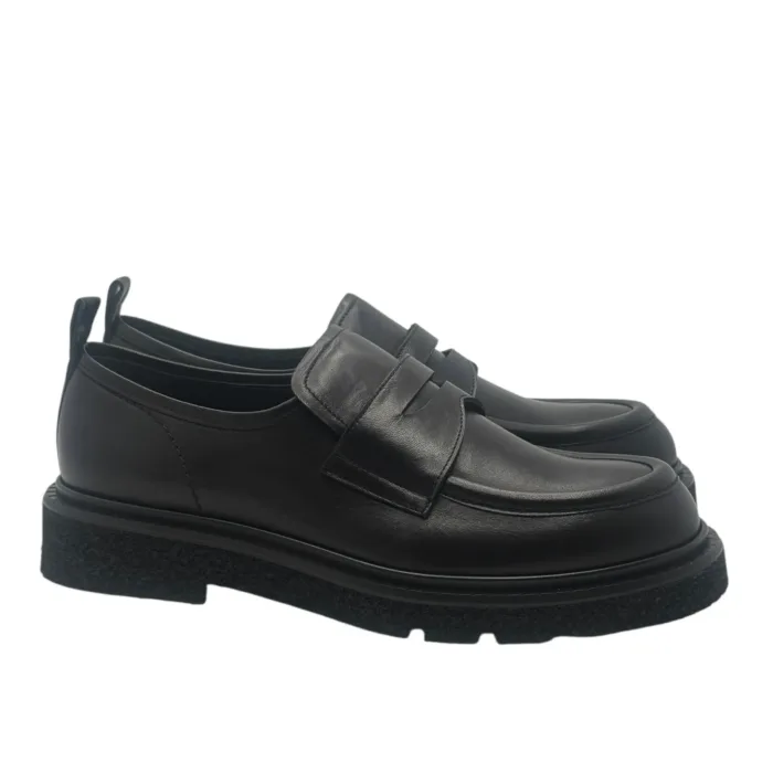 Mocassino Guglielmo Rotta in nappa nera fondo ultralight tacco 3 cm art. Kai, foto 1 di 6