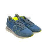 Sneakers Donna Philippe Model Paris In Tessuto Camoscio Spoiler Turchese Dettagli Neon art. TZLD WN61 - immagine 4