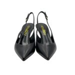 Slingback Ninalilou in Nappa Nera con scollo a Cuore e tacco 7 cm art. 341236ET - immagine 2