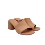 Sandalo Mules Sabot Lorenzo Mari in Nappa Nude Tacco 7 cm art. Fresia 08 - immagine 2