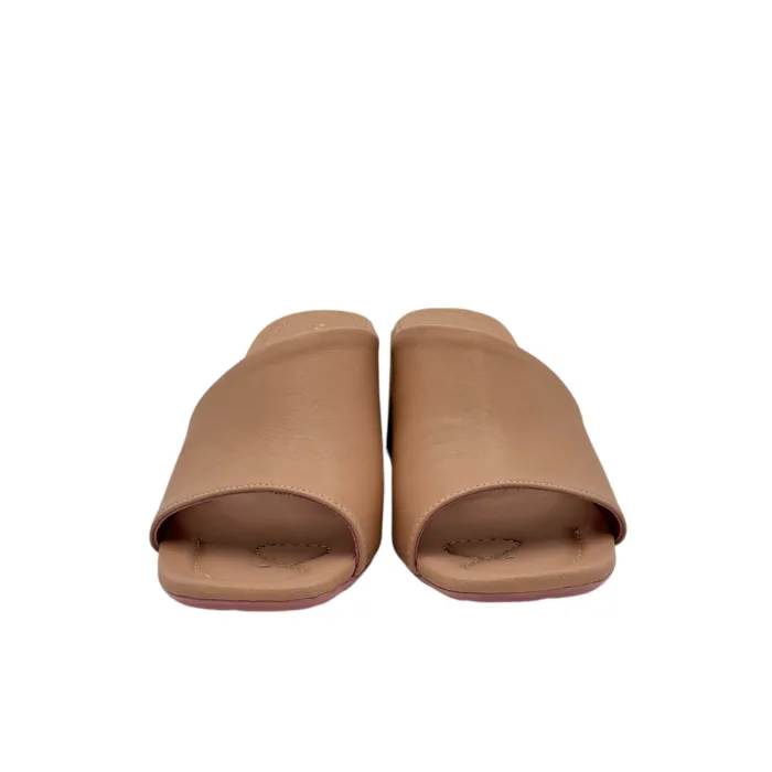 Sandalo Mules Sabot Lorenzo Mari in Nappa Nude Tacco 7 cm art. Fresia 08, foto 5 di 5