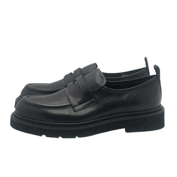 Mocassino Guglielmo Rotta in nappa nera fondo ultralight tacco 3 cm art. Kai, foto 3 di 6