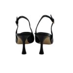 Slingback Ninalilou in Nappa Nera con scollo a Cuore e tacco 7 cm art. 341236ET - immagine 5