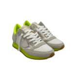 Sneakers Donna Philippe Model Paris In Tessuto Bianco Camoscio Avorio Spoiler Neon art. TRLD NS01 - immagine 2
