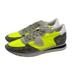 Sneakers Uomo Philippe Model In Tessuto Giallo e Camoscio Grigio Spoiler Binaco cod. TZLU WN57 - immagine 5