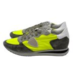 Sneakers Uomo Philippe Model In Tessuto Giallo e Camoscio Grigio Spoiler Binaco cod. TZLU WN57 - immagine 4
