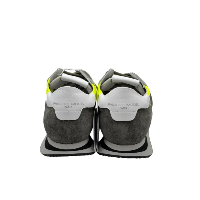 Sneakers Uomo Philippe Model In Tessuto Giallo e Camoscio Grigio Spoiler Binaco cod. TZLU WN57, foto 6 di 6