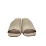 Sandalo Mules Sabot Lorenzo Mari in Nappa Latte Tacco 7 cm art. Fresia 08 - immagine 2