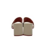 Sandalo Mules Sabot Lorenzo Mari in Nappa Latte Tacco 7 cm art. Fresia 08 - immagine 3