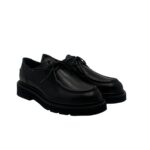 Mocassino Stringato Guglielmo Rotta in nappa nera fondo ultralight tacco 3 cm art. Kurt - immagine 3