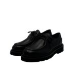 Mocassino Stringato Guglielmo Rotta in nappa nera fondo ultralight tacco 3 cm art. Kurt - immagine 2
