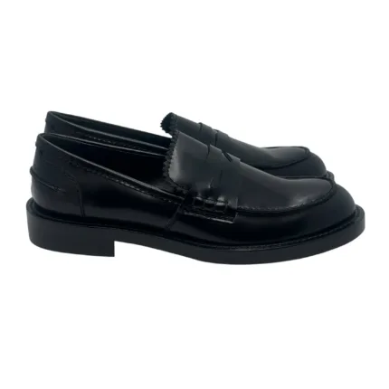 Mocassino Guglielmo Rotta in pelle indio nera fondo gomma tacco 3 cm art. Pretty