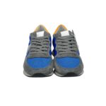 Sneakers Uomo Philippe Model In Tessuto Blu Camoscio Grigio Spoiler Arancio Fluo cod. TZLU WN56 - immagine 3