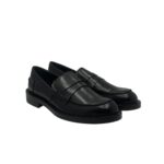 Mocassino Guglielmo Rotta in pelle indio nera fondo gomma tacco 3 cm art. Pretty - immagine 2