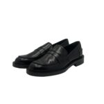 Mocassino Guglielmo Rotta in pelle indio nera fondo gomma tacco 3 cm art. Pretty - immagine 4
