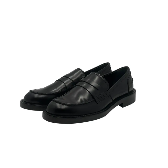 Mocassino Guglielmo Rotta in pelle indio nera fondo gomma tacco 3 cm art. Pretty, foto 4 di 4