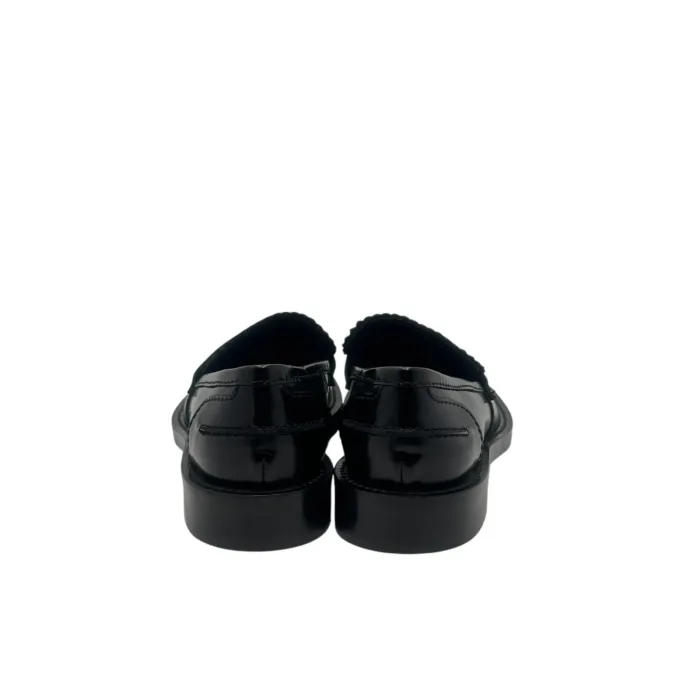 Mocassino Guglielmo Rotta in pelle indio nera fondo gomma tacco 3 cm art. Pretty, foto 3 di 4