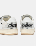 Sneaker Donna Crime London Chelsea in Pelle Bianca con inserti Glitter Argento e back Bianco art. 20205PP7.25 - immagine 4