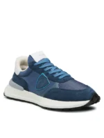 Sneakers Uomo Philippe Model In Tessuto e Camoscio Blu Spoiler Bianco cod. ATLU W003 - immagine 2