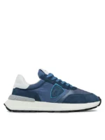 Sneakers Uomo Philippe Model In Tessuto e Camoscio Blu Spoiler Bianco cod. ATLU W003