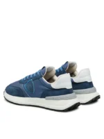 Sneakers Uomo Philippe Model In Tessuto e Camoscio Blu Spoiler Bianco cod. ATLU W003 - immagine 3