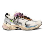 Sneaker Donna Crime London Fugitive in Camoscio Avorio e Dettagli Maculati e Glitter art. 25303AA8.68