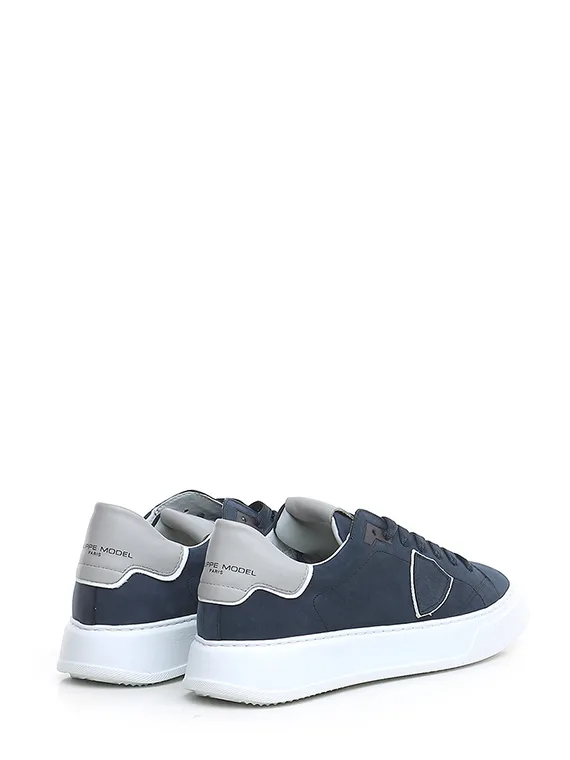 Sneaker Uomo Philippe Model Temple in Pelle Nubuck Blu mod. BTLU NB26, foto 2 di 5