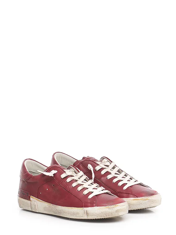 Sneakers Uomo Philippe Model Paris Prsx In Pelle Vitello Bordeaux art. PRLU HE11, foto 2 di 6