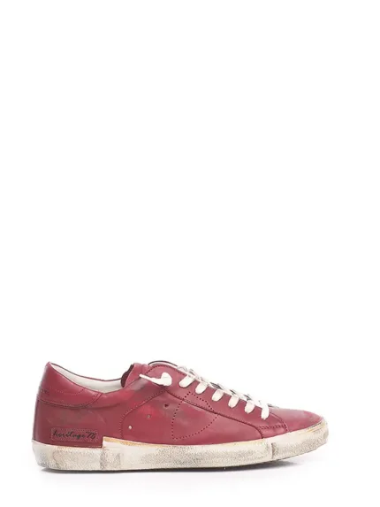 Sneakers Uomo Philippe Model Paris Prsx In Pelle Vitello Bordeaux art. PRLU HE11