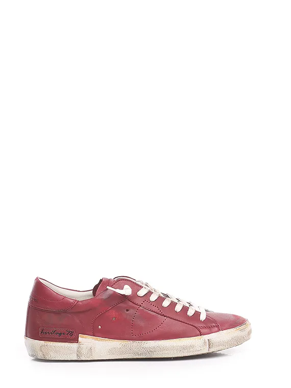 Sneakers Uomo Philippe Model Paris Prsx In Pelle Vitello Bordeaux art. PRLU HE11, foto 1 di 6