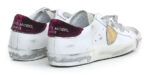 Sneakers Donna Philippe Model Paris Prsx In Pelle Bianca Spoiler Bordeaux e Linguetta Camoscio art. PRLD XE06 - immagine 3
