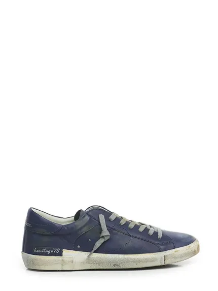 Sneakers Uomo Philippe Model Paris Prsx In Pelle Vitello Blu art. PRLU HE10