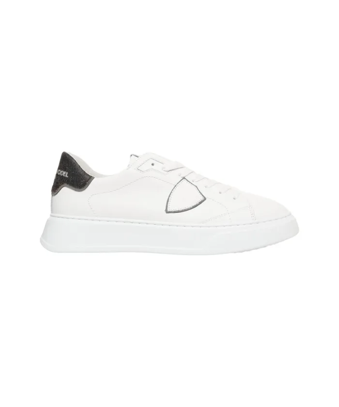 Sneaker Uomo Philippe Model Temple in pelle bianca con Spoiler Nero mod. BTLU VVC1, foto 1 di 3