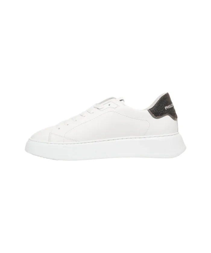 Sneaker Uomo Philippe Model Temple in pelle bianca con Spoiler Nero mod. BTLU VVC1, foto 3 di 3